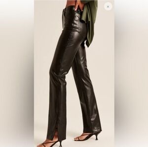 Abercrombie & Fitch The 90s Straight Ultra High Rise Pants Vegan Leather 27/4